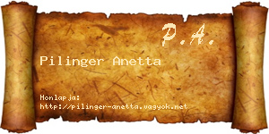Pilinger Anetta névjegykártya